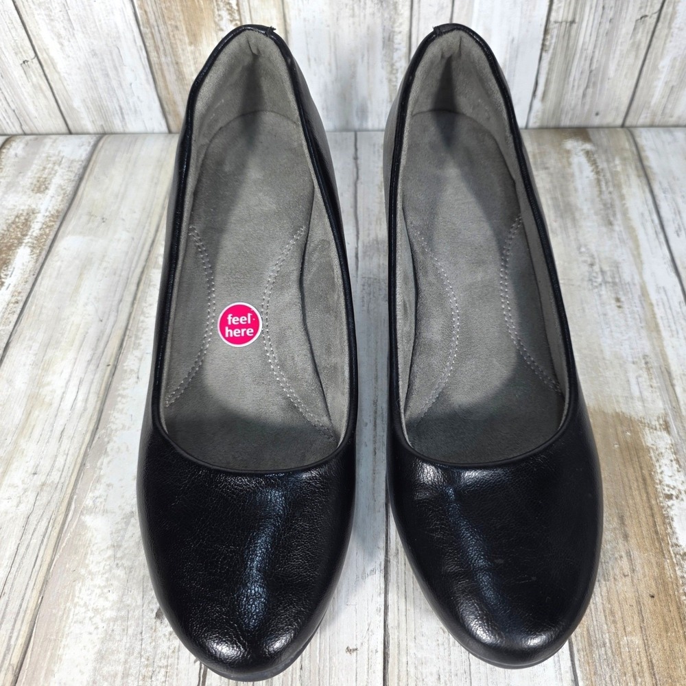 Annie Comfort Belle-1 Womens 8.5 M Black Round Toe Kitten Heel Pump Shoes